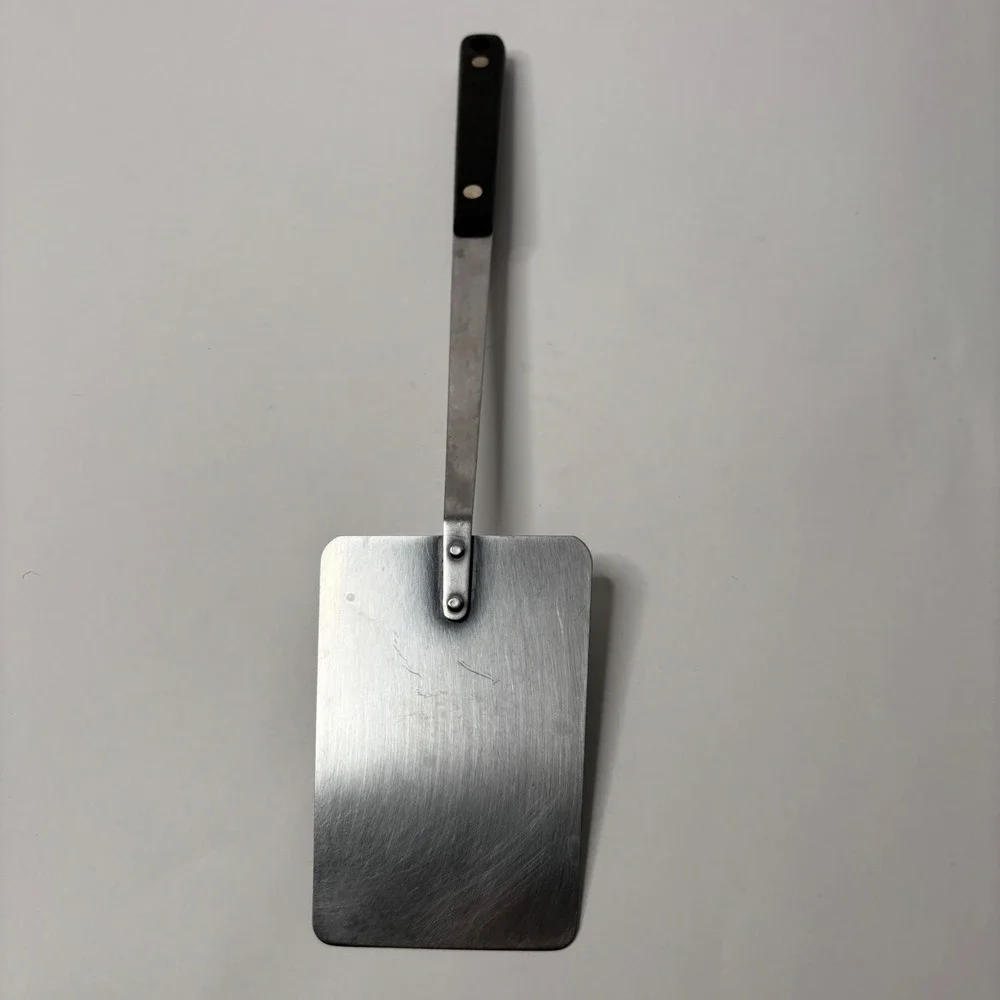 Vintage Ekco Flint Arrowhead Stainless USA Spatula Turner Black Handle 11.5